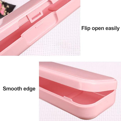 Kakalote 2 Pcs Portable Cutlery Case, Simple Reusable Camping Cutlery Case for Travelling, Work and School (Blue+Pink)