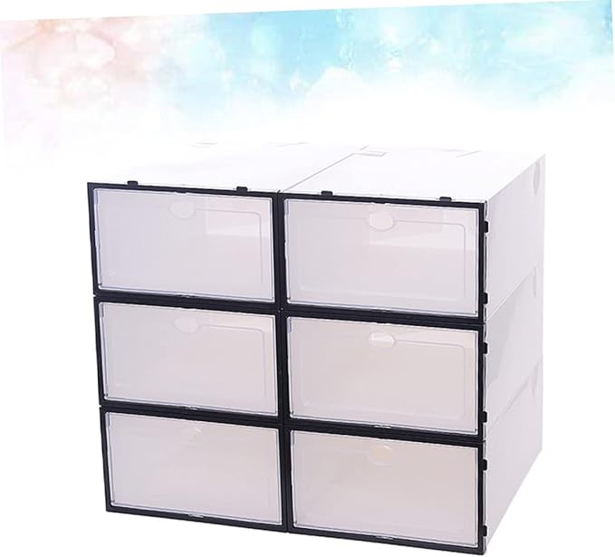 Outanaya 6pcs Door Shoe Organizer Thickened Plastic Storage Bins Shoe Boxes Storage Box Container Closet Organizers