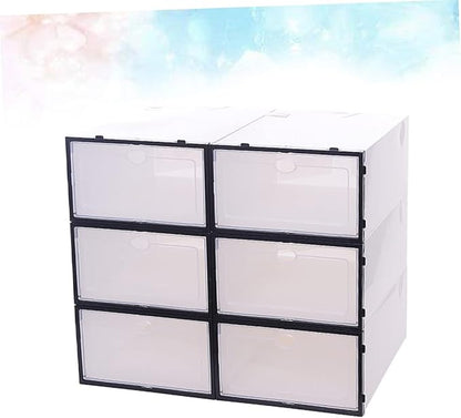 Outanaya 6pcs Door Shoe Organizer Thickened Plastic Storage Bins Shoe Boxes Storage Box Container Closet Organizers