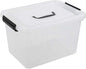 1-Pack Plastic Storage Box, Clear Latch Box with Handle and Lid, 10 L