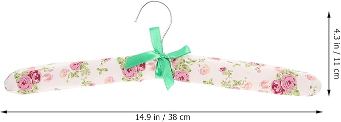 Zerodeko 10Pcs Cloth Covered Clothes Hangers Floral Print Padded Wood Coat Hangers Non-Slip Fabric Wrapped Hangers for Women S Closet Organization