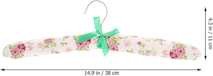 Zerodeko 10Pcs Cloth Covered Clothes Hangers Floral Print Padded Wood Coat Hangers Non-Slip Fabric Wrapped Hangers for Women S Closet Organization