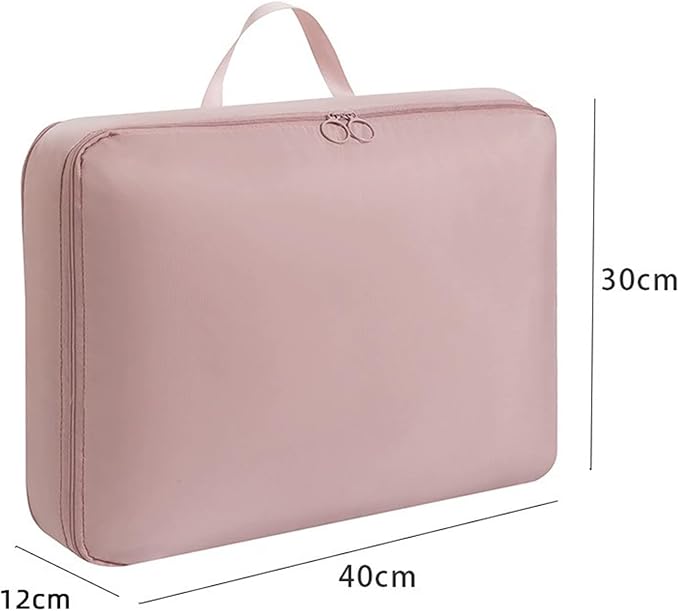 Mecolor Space Saver Compression Storage Bags, Clothes Storage, Bedding Storage, Duvet Storage, Bedding Organiser with Zipper, Pillow, Carrier Bag Storage (pink, L)