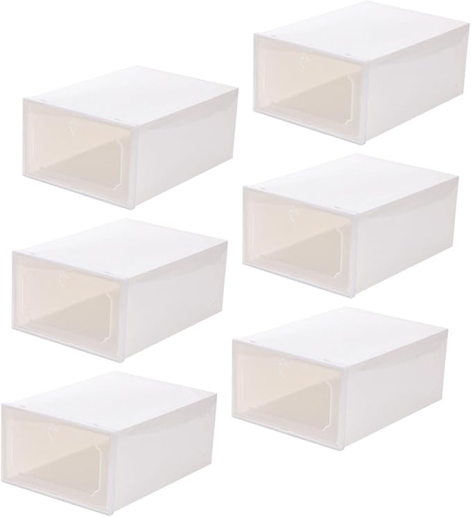 Alipis 6pcs Women Pattern Shoes Case Large Capacity Storage Shoe Box Plastic Organizer