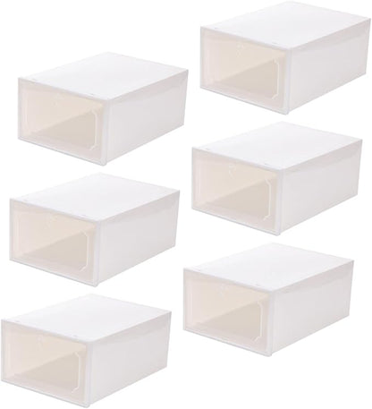 Alipis 6pcs Women Pattern Shoes Case Large Capacity Storage Shoe Box Plastic Organizer
