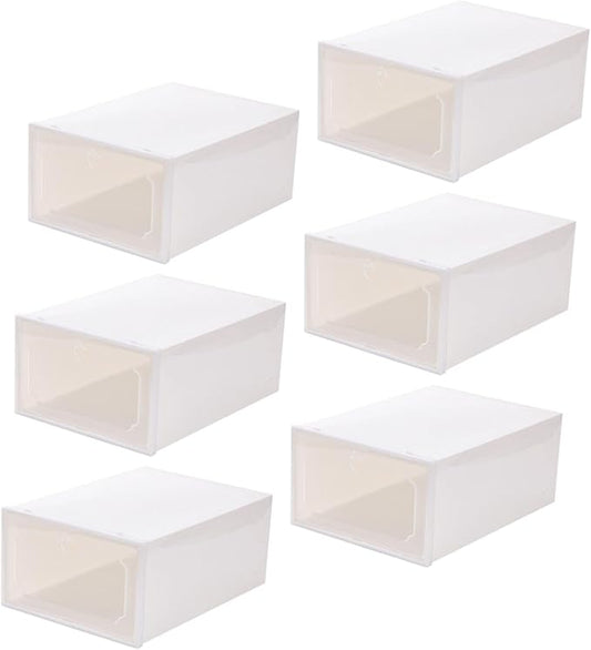 Alipis 6pcs Women Pattern Shoes Case Large Capacity Storage Shoe Box Plastic Organizer