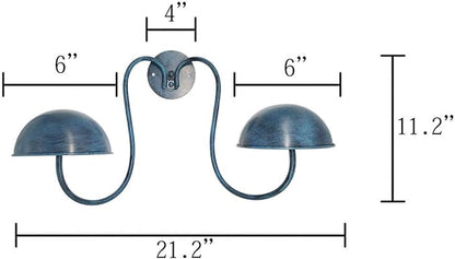Owlgift Modern Metal Wall Mounted Entryway Retail Hat Rack/Wig Display Stand w/ 2 Circular Hat Hooks, Turquoise