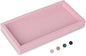 Small Silicone Bathroom Vanity Tray Rectangle Soap and Sponge Holder Kitchen Sink Organizer for Scrubber, Lotion Bottles, Perfume, Jewelry, Candle, Key Trinket Ring, Pink