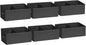 DIMJ Closet Storage Bins, 6 Pack Storage Baskets for Shelves, Foldable Closet Organizer with Handle, Linen Closet Organizers and Storage for Clothes, Toys, Towel, Books (Black)