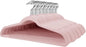 Stormix 52 Pack Velvet Hangers, 17.3 x 8.9 Inches Clothes Hangers, Non Slip Dresses Hangers with Shoulder Notches for Adult Pink