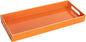 MAONAME Orange Vanity Tray, Plastic Decorative Tray, Rectangular Trays with Handles, Narrow Bathroom Trays for Toilet Tank, 13.8" X 6" X 1.57"