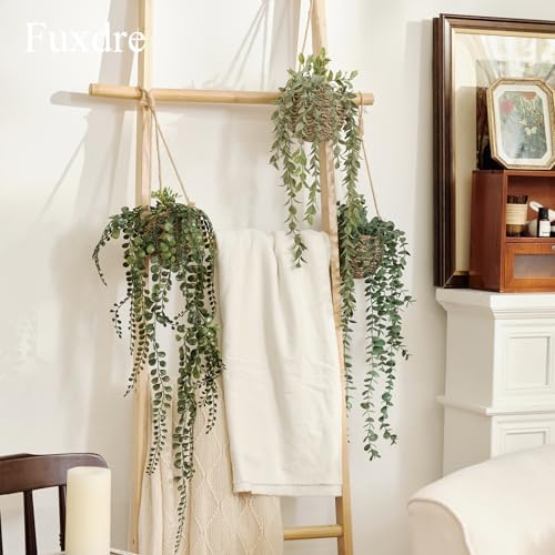 3 Pack Mini Artificial Hanging Greenary Fake Hanging Plants in Basket for Wall Living Room Decor Bathroom Shelf Home Indoor - Image 5