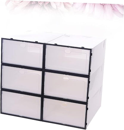 Outanaya 6pcs Door Shoe Organizer Thickened Plastic Storage Bins Shoe Boxes Storage Box Container Closet Organizers