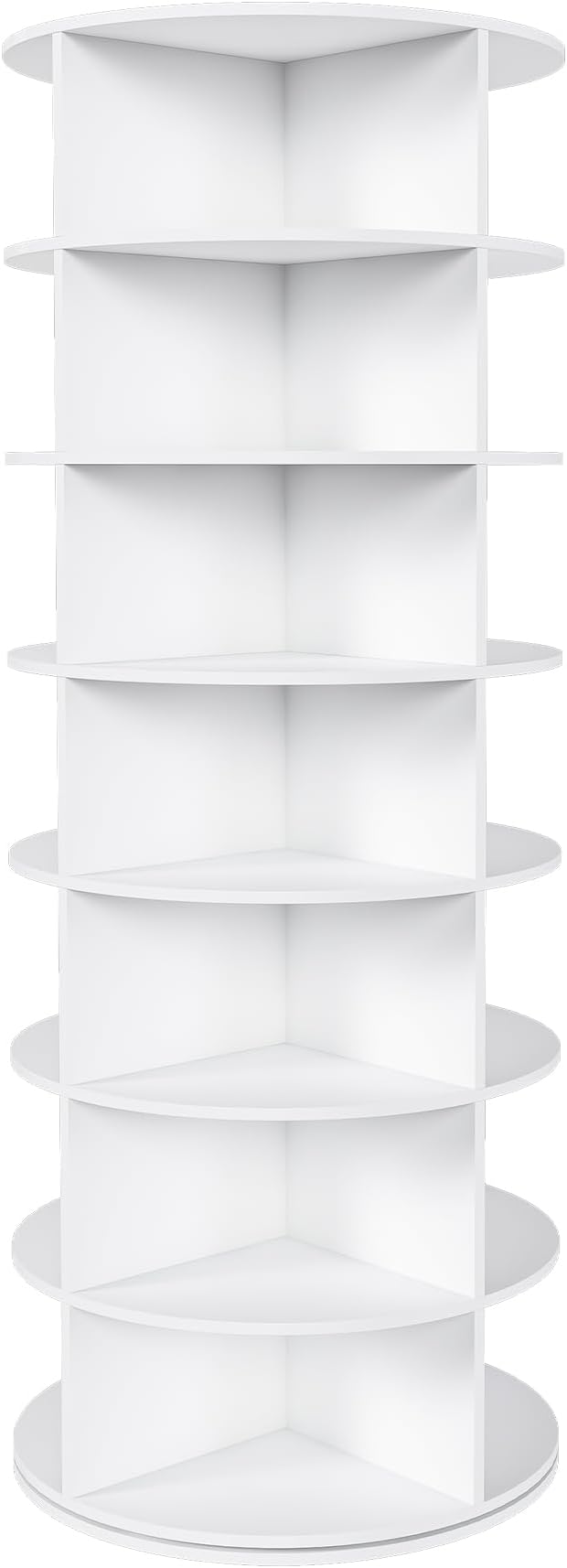 360-Degree Rotating Shoe Rack Tower with 7-Tier Lazy Susan, 28-Pair Capacity Shoe Organizer & Storage Cabinet - Space Saving Shoe Shelf for Closet Hallway Modern Home