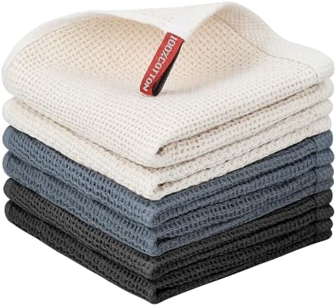 Nialnant 6 Pack Dish Cloths,100% Cotton Waffle Weave Kitchen Towels by Nialnant