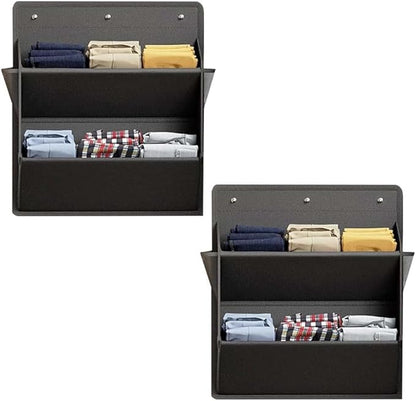 2 Pack RV Shoe Storage with Sticky Adhesive Tape, Over The Door Shoe Rack,Wall Hanging Shoe Organizer with Pockets Black