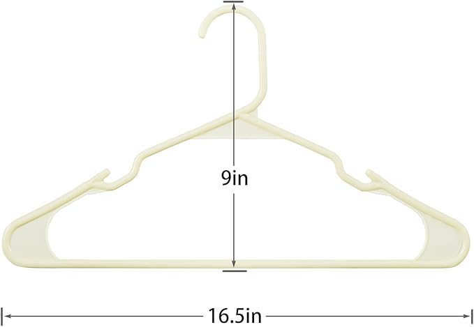 VECELO 50 Pack Plastic Hangers, Space-Saving Clothes Hangers with Shoulder Notches for Straps, Durable Non-Slip Hangers for Closet, Ideal for Shirts, Dresses, Coats, Pants,Suits