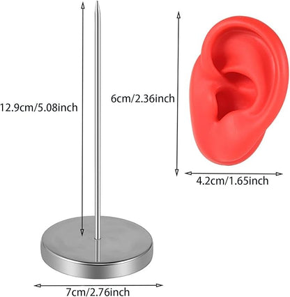 Vaveren Silicone Ear Model Organizer,Reusable Body Part Earring Display Stand Holder for Retails Shows Piercing Practice Instructions