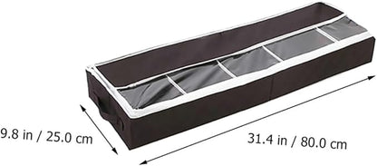 Amosfun Folding Shoe Storage Case with Visible Window Lightweight Non Woven Compact Organizer for Home and Travel Space Saving Foldable Shoe Box with Dust and Moisture Protection Small