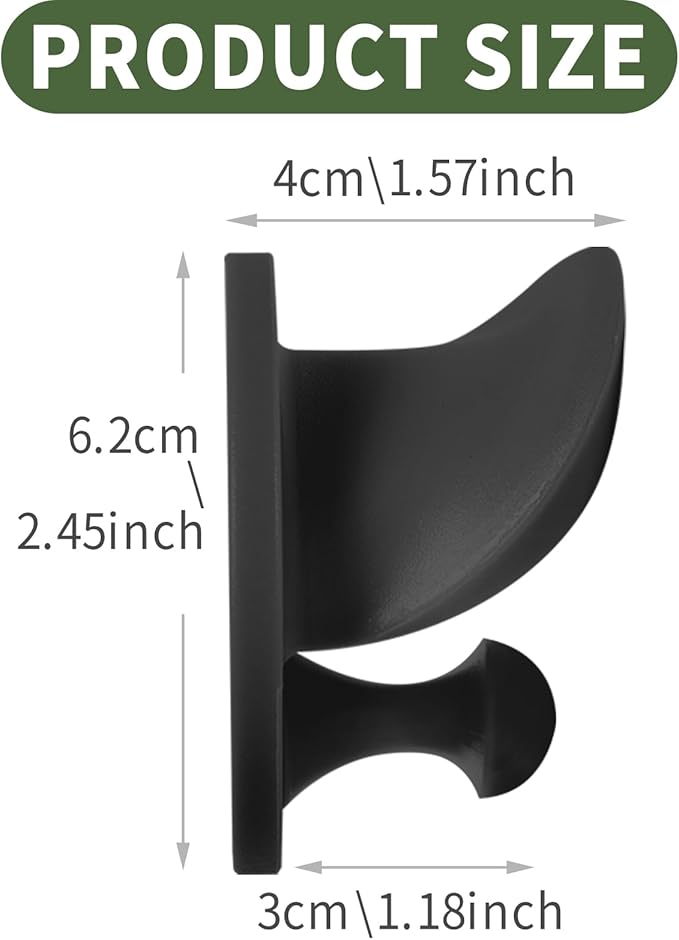 Hat Racks Adhesive Wall Hooks for Coat, Towel, Backpack, Bag, Jacket, Keys - Wide Brim Hat Organizer Hook for Bathroom,Entryway, Closet, Kitchen, Door, Dorm(2 Pack Black)