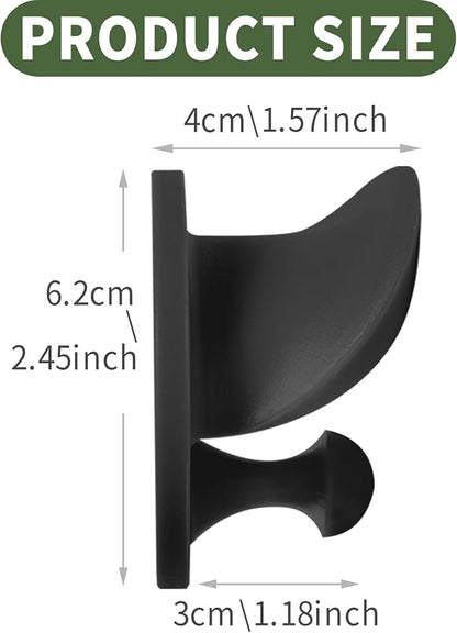 Hat Racks Adhesive Wall Hooks for Coat, Towel, Backpack, Bag, Jacket, Keys - Wide Brim Hat Organizer Hook for Bathroom,Entryway, Closet, Kitchen, Door, Dorm(2 Pack Black)