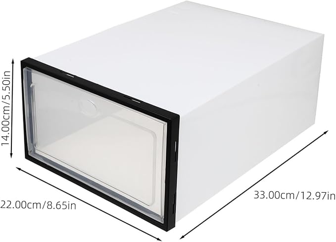 4pcs Plastic Shoe Box Organizing Storage Containers Lids Bins for Shoes Home Organizer and Stackable Design