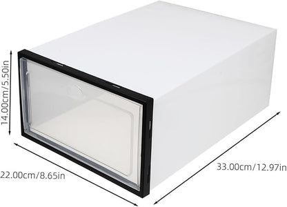 4pcs Plastic Shoe Box Organizing Storage Containers Lids Bins for Shoes Home Organizer and Stackable Design