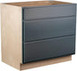 Quicklock RTA (Ready-to-Assemble) | Base Kitchen Cabinets - Shaker Style | Made in America (Needlepoint Navy, 36" Wx34.5 Hx24 D 3 Drawer)