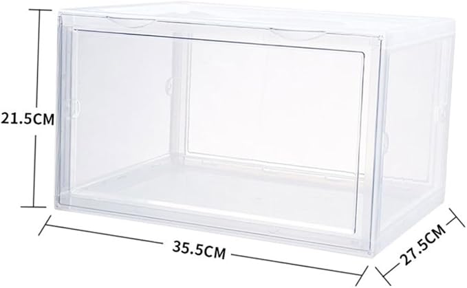 Shoe Storage Box with Dustproof Design, Sturdy Buckle-connected Shoe Organizer for Sneakers and Boots, Stackable Plastic Container for Home Closet Organization