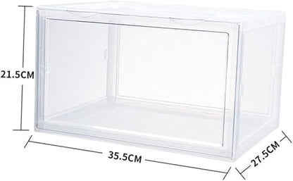 Shoe Storage Box with Dustproof Design, Sturdy Buckle-connected Shoe Organizer for Sneakers and Boots, Stackable Plastic Container for Home Closet Organization