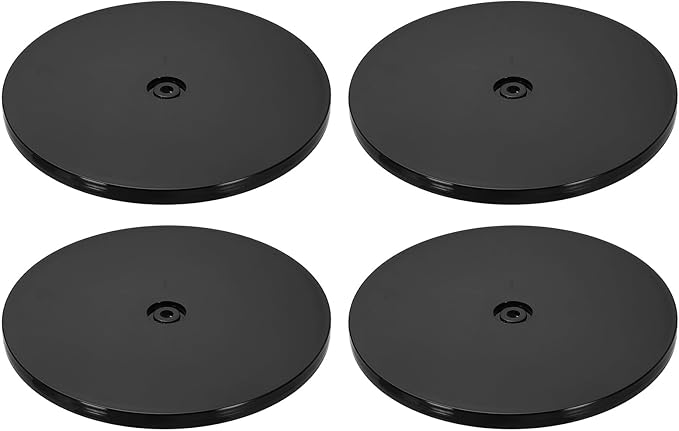 uxcell 4Pack Acrylic Lazy Susan Turntable, 8" Spinner Lazy Susan Turntable Organizer, Acrylic Ball Bearing Rotating Tray for Pantry Spice Rack Decorating, Black