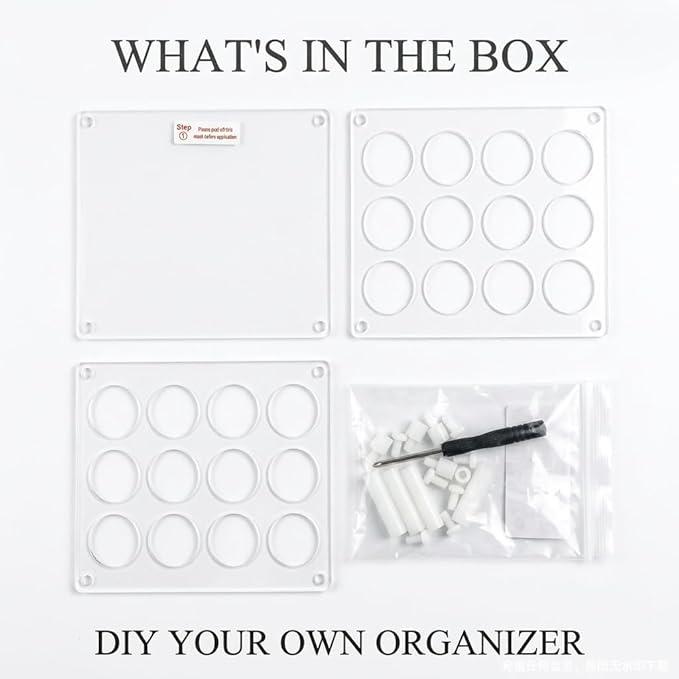 BOXIN 12Slots Roller Bottles Holder, Perfect Vertically Hold For Essential Oils Rollers, Great Oils Display Holder Roller Bottles Storage Shelf Organizer,Hole Diameter 2.3cm/0.9inch,Acrylic,DIY