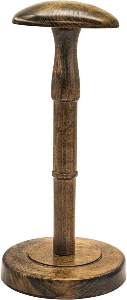 Freestanding Hat Stand, Tabletop Hat Rack, Wood Display Stand Holder for Caps and Wigs (Antique Brown)(One Piece)