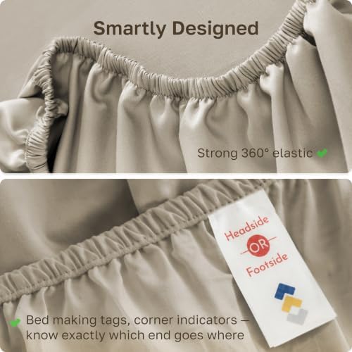 California Design Den Soft 100% Cotton Sateen King Fitted Sheet Deep Pocket - Image 5
