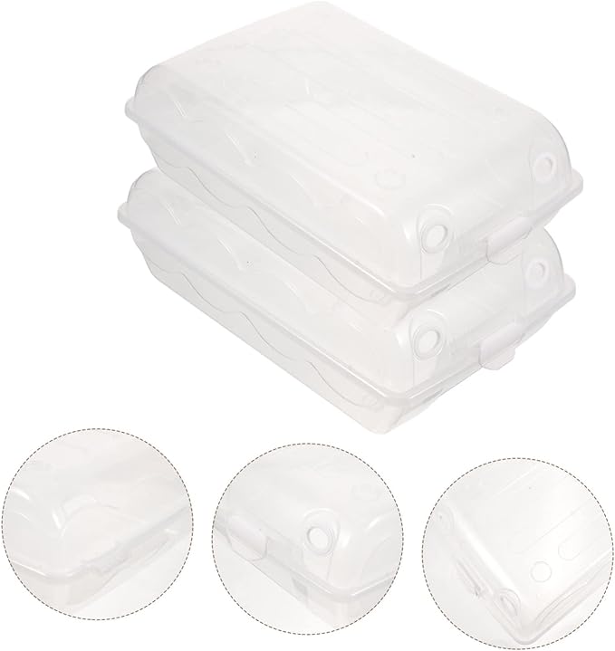 SOLUSTRE 2pcs Thicken Plastic Shoe Storage Box Decorative Box Stackable for Men Women Style