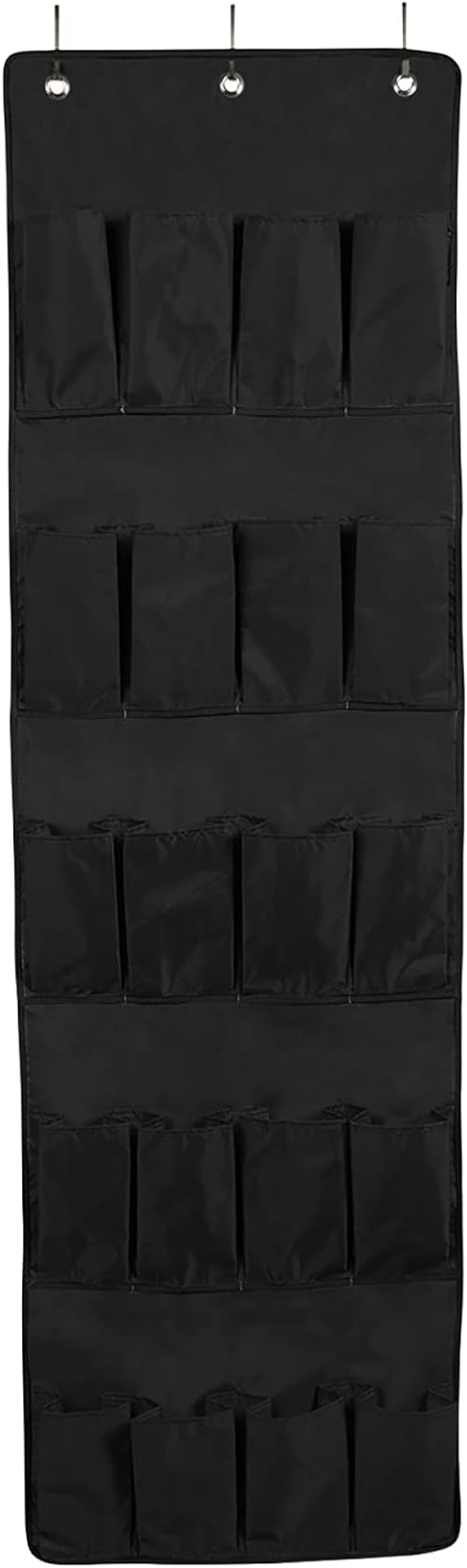 Covermates Keepsakes Over the Door Shoe Organizer – Heavy-Duty Hanging Footwear Storage with 20 Pockets and Stainless Steel Hooks – Space-Saving Closet & Bedroom Organization, Black