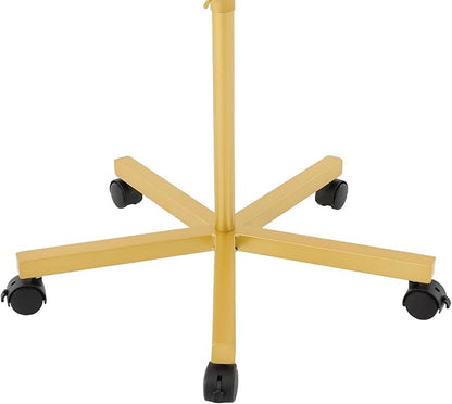 Freestanding Hat Rack Stand with Wheels,Metal Hat Organizer Rack with 16 Adjustable Circular Hooks,Floor Standing Hats Tree Display Stand (Golden)