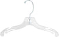 12 inch Wide Reinforced Clear Plastic Child Shirt Hangers with Swivel Hook and Notched Shoulders (Quantity 25) (Clear, 25)