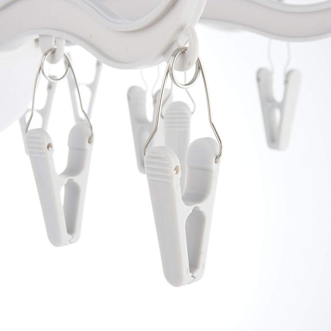 Foldable Clip and Drip Hanger, 8-Claw Octopus Hanging Dryer with 16 Clips, Portable Underwear Hangers, Simple to Fold and Place