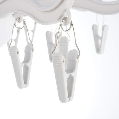 Foldable Clip and Drip Hanger, 8-Claw Octopus Hanging Dryer with 16 Clips, Portable Underwear Hangers, Simple to Fold and Place
