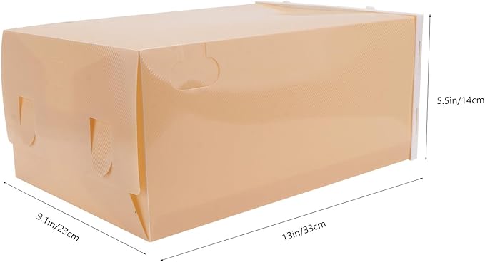 SHINEOFI 2Pcs Thickened Plastic Shoe Storage Boxes Stackable Male Footwear Containers Large Capacity Home Organizer for Sneakers and Boots