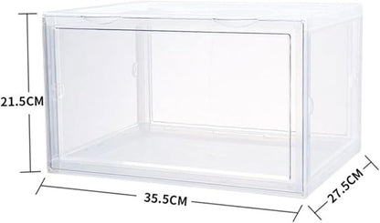 Unomor Shoe Storage Box with Dustproof and Moisture-resistant Design, Sturdy Buckle-connected Stackable Shoe Organizer for Home Closet and Sneaker Storage