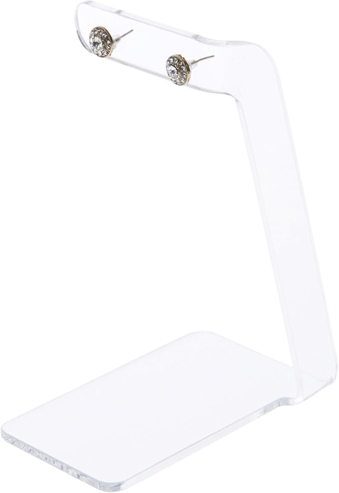 Plymor Clear Acrylic Signpost-style Pair Hanging Earring Display Stand, 2.375" W x 3.5" D x 5" H