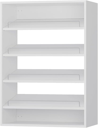 Shoe Shelf Short Tower Closet Unit, Modular Closet System, Wood Closet System Organizer with Storage for Walk In Closets, Clothing Rack for Hanging Clothes, Bedroom, White, 25.5"W