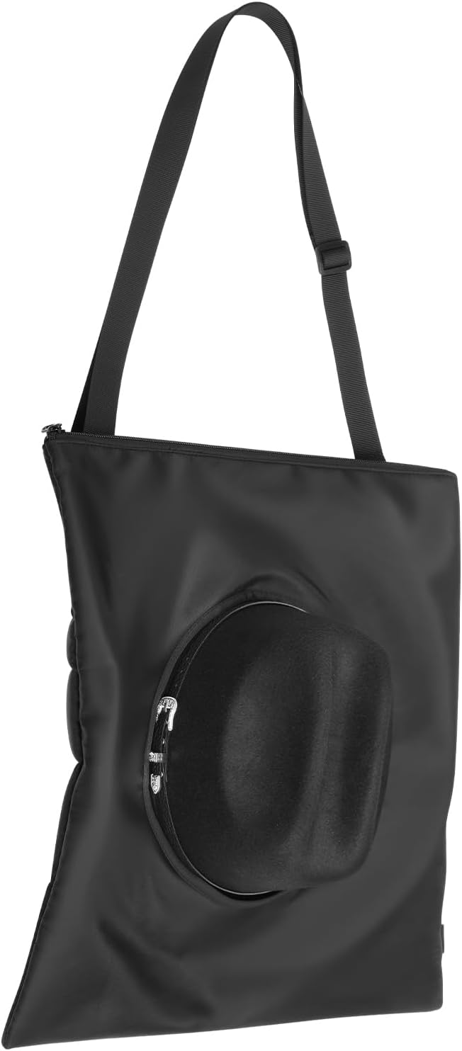 Portable Hat Storage Bag, Extra Large Hat Travel Case for Multiple Hats, Cowboy & Bowler Hats with Adjustable Handle, Shoulder and Luggage Strap,For Travel and At-Home Storage (Hollow Opening)