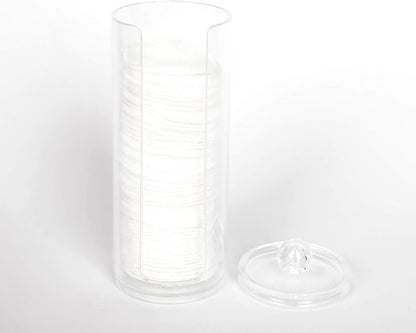 Cosmetic Cotton Pad Holder - Acrylic Makeup Remover Organizer with Dispenser & Storage Rack