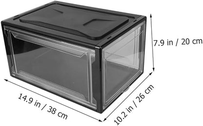 Transparent Stackable Sneaker Shoe Box with Clamshell Design Acrylic and PP Plastic Organizer for Men and Women Easy-open Display Case for Household Shoe Storage and Practical