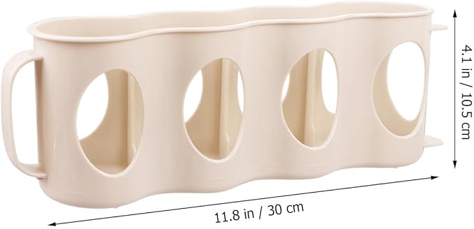 2pcs Hand Pull Type Beverage Can Organizer Section Plastic Storage Box for Refrigerator Beige Space-saving Design for Cans and Seasoning Jars and Smooth Finish