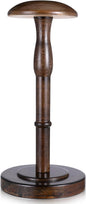 Ptwola Freestanding Vintage Cowboy Hat Stand, Wood Rustic Brown Tabletop Hat Rack Caps Wig Organizer Display Holder with 5.1" Dome Shape Retention for Dresser Closet Desktop Store Home Decor