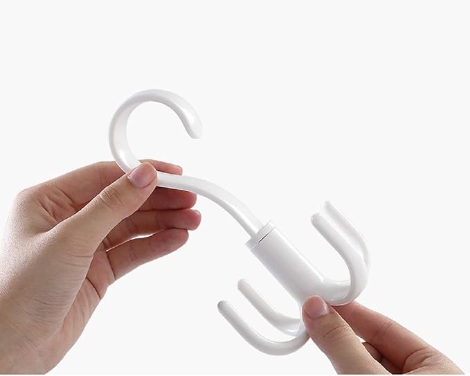 Rotating Scarf Purse Organizer for Closet Tie Rack and Belt Organizer, 4 Pack Plastic Closet Handbag Hanger for Belts,Ties, Bag, Purse,Scarves, Clothing and Other Accessories (Mix)